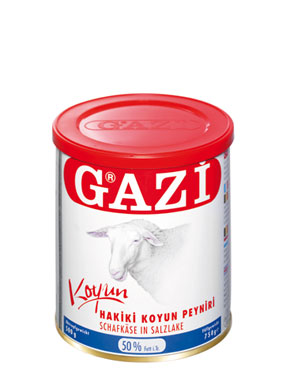 100% Schafskäse in Salzlake von der Firma Gazi